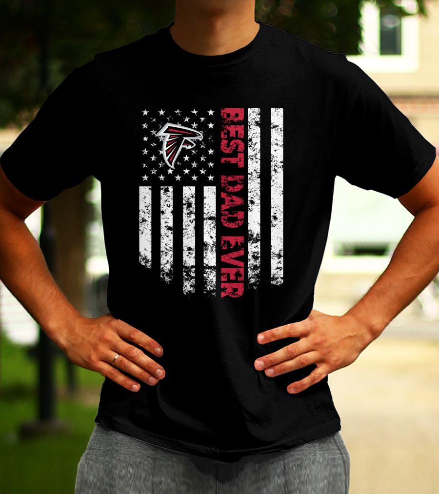 Best Dad Ever Atlanta Falcons Flag T-Shirt