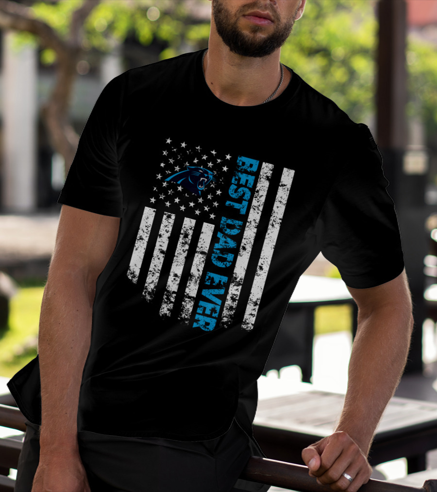 Best Carolina Panthers Dad Ever Stars And Stripes T-Shirt