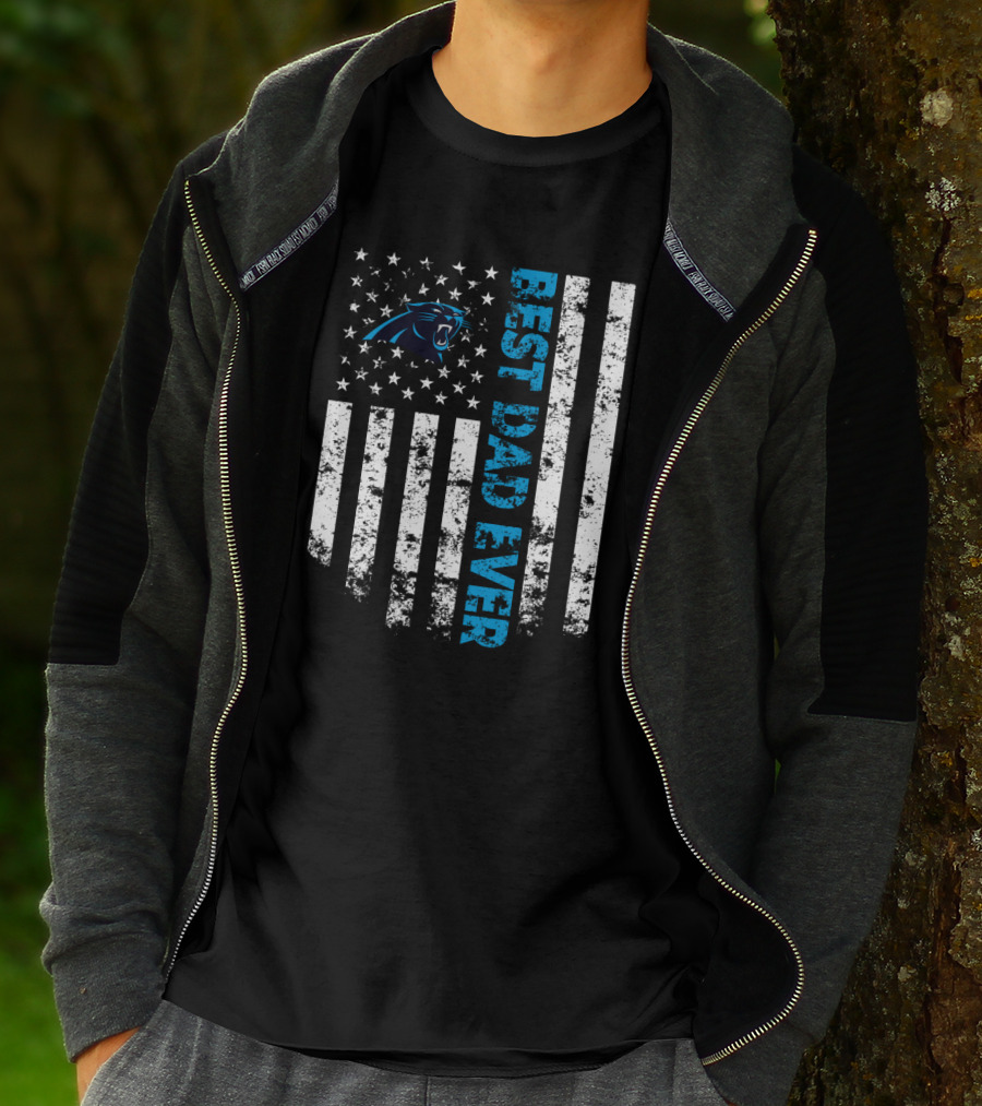 Best Carolina Panthers Dad Ever Stars And Stripes T-Shirt