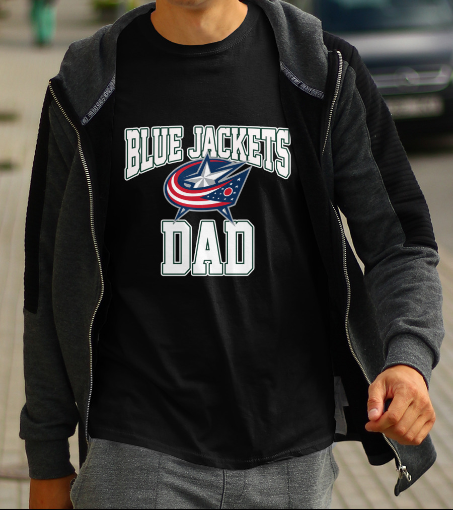 Blue Jackets Dad Fan Columbus NHL Team Pride T-Shirt