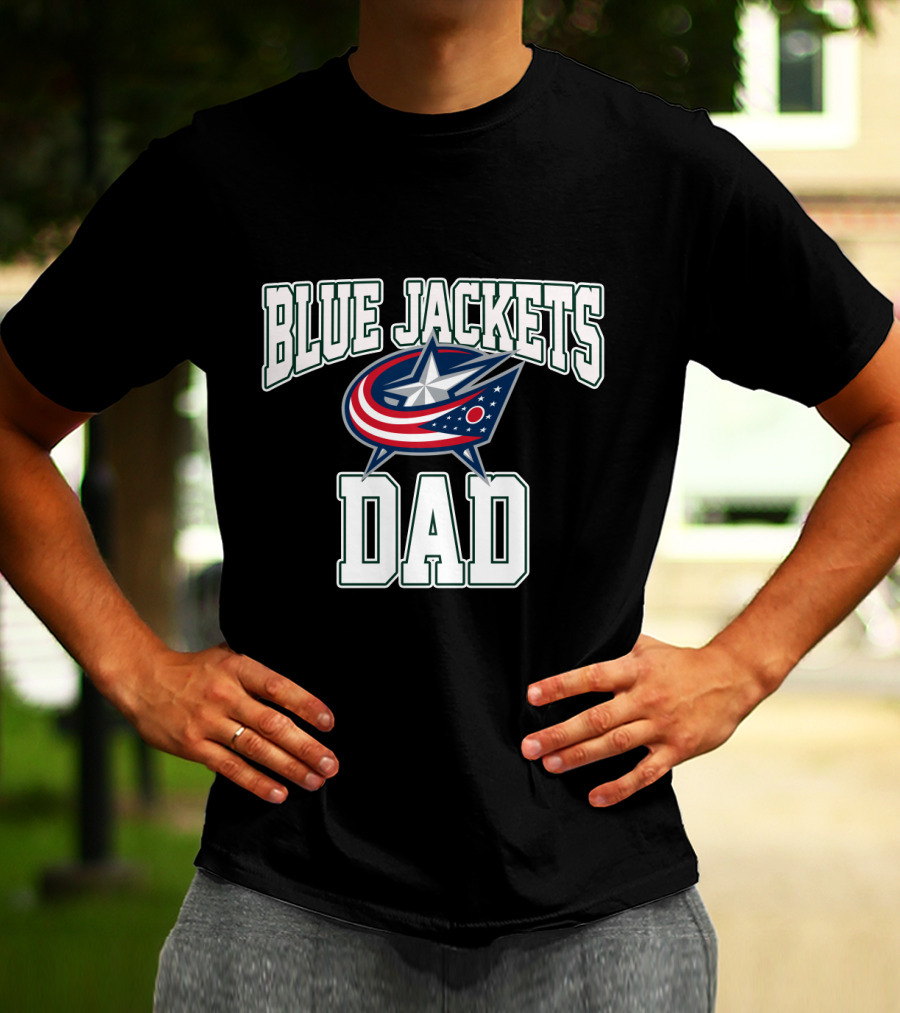 Blue Jackets Dad Fan Columbus NHL Team Pride T-Shirt