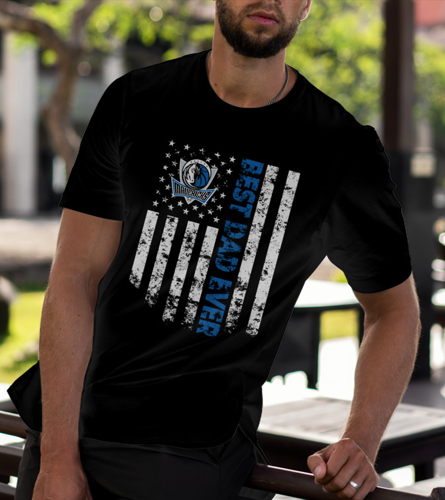 Best Mavericks Dad Ever American Flag T-Shirt