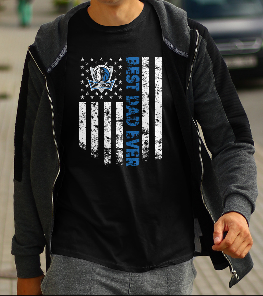 Best Mavericks Dad Ever American Flag T-Shirt