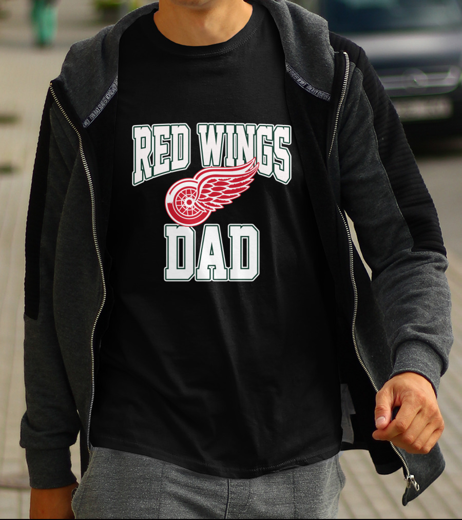 Red Wings Dad Detroit Iconic Hockey T-Shirt