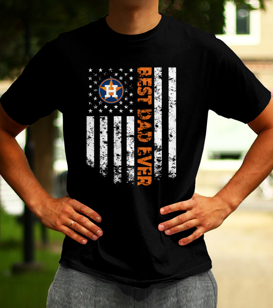 Houston Astros Best Dad Ever Flag T-Shirt
