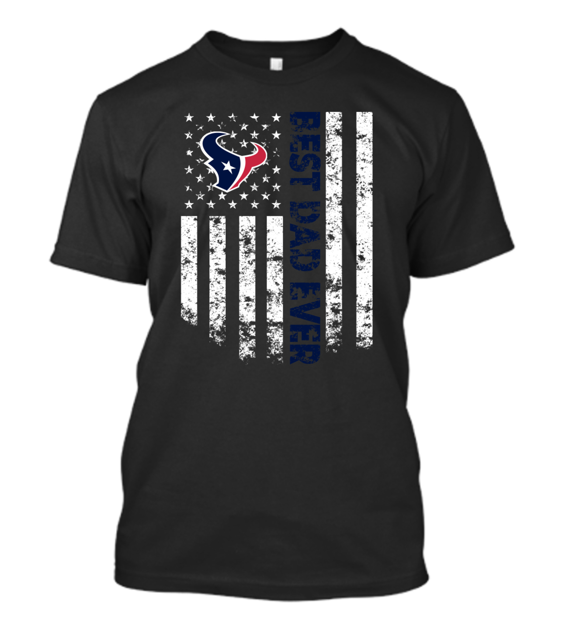 Best Dad Ever American Flag Houston Texans Fan Pride T-Shirt