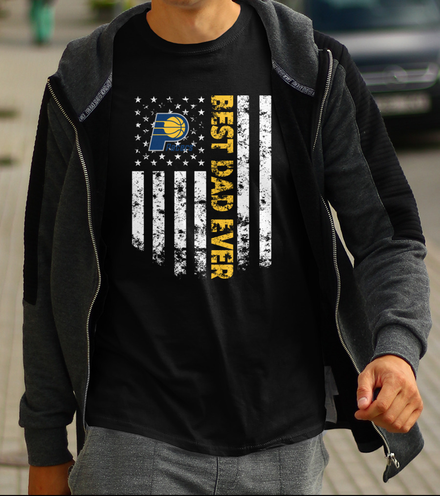 Indiana Pacers Best Dad Ever American Flag T-Shirt