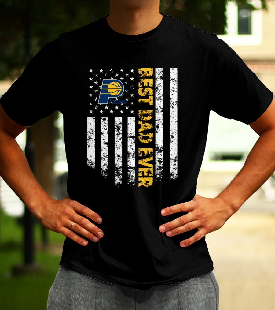 Indiana Pacers Best Dad Ever American Flag T-Shirt