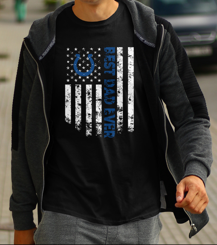 Best Indianapolis Colts Dad Ever American Flag T-Shirt