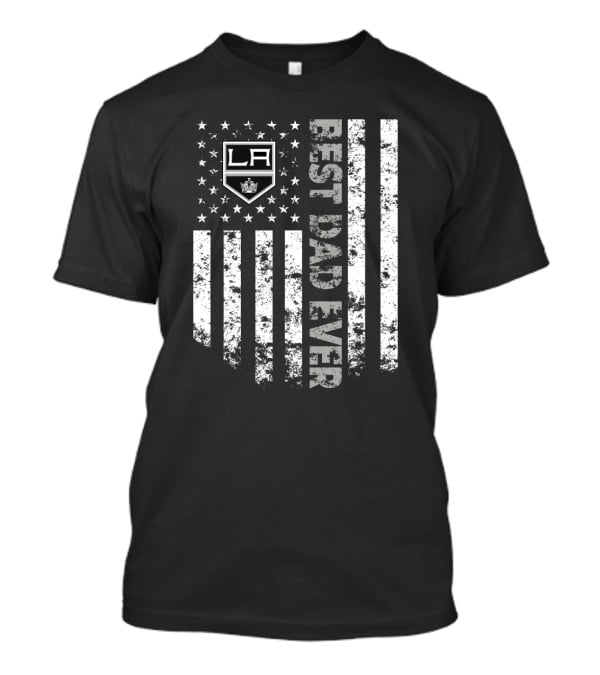 Los Angeles Kings Best Dad Ever American Flag T-Shirt
