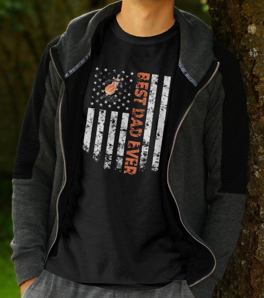 Best Miami Heat Dad Ever Flag Style T-Shirt