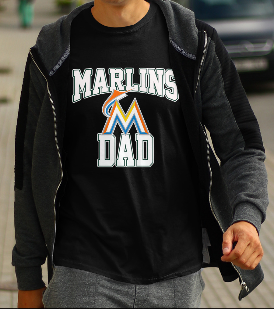 Marlins Dad Baseball Fan Apparel Miami Sports Gift T-Shirt