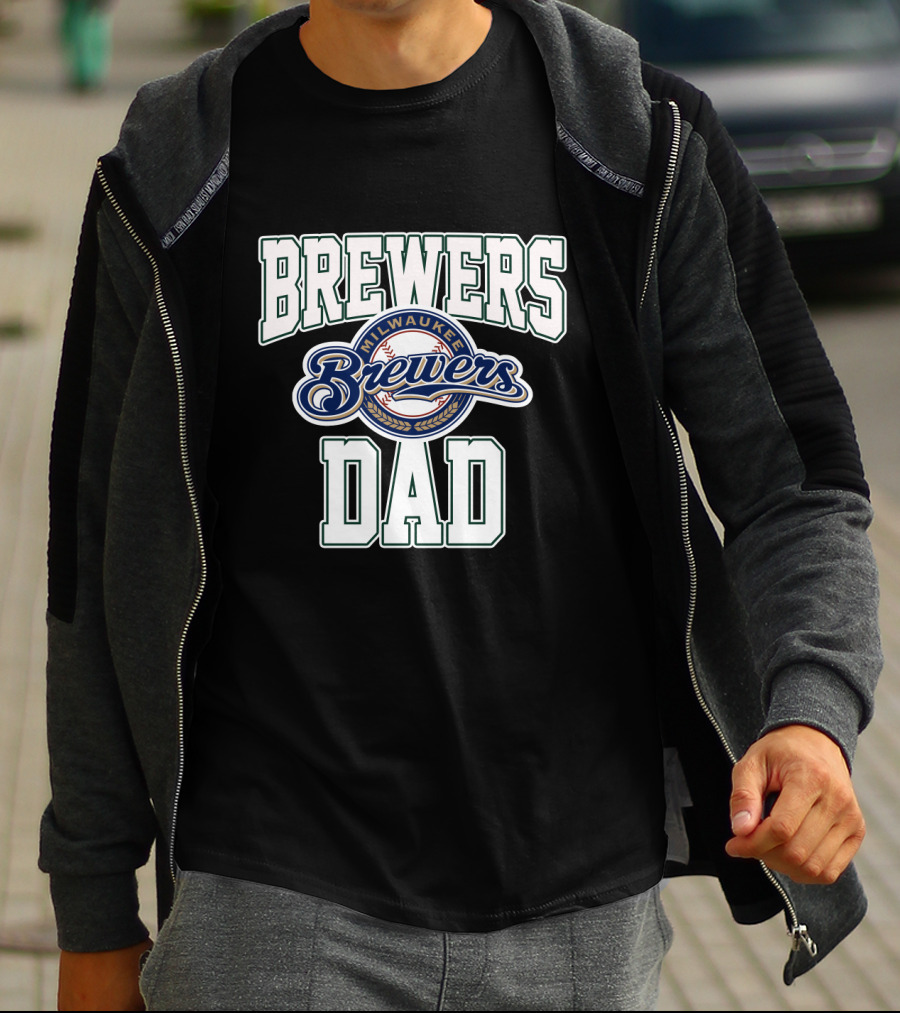 Milwaukee Brewers Dad Team Logo Recognition T-Shirt