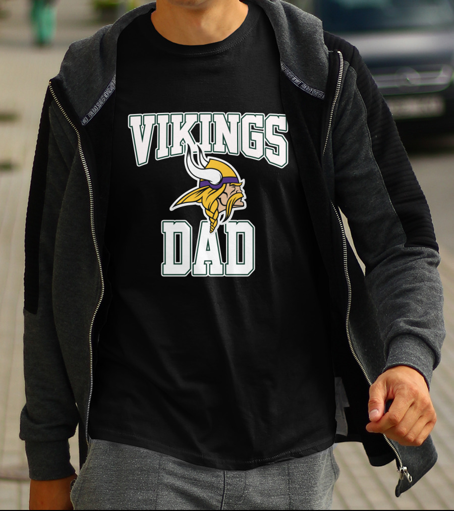 Minnesota Vikings Dad Fathers Day Apparel Gift T-Shirt