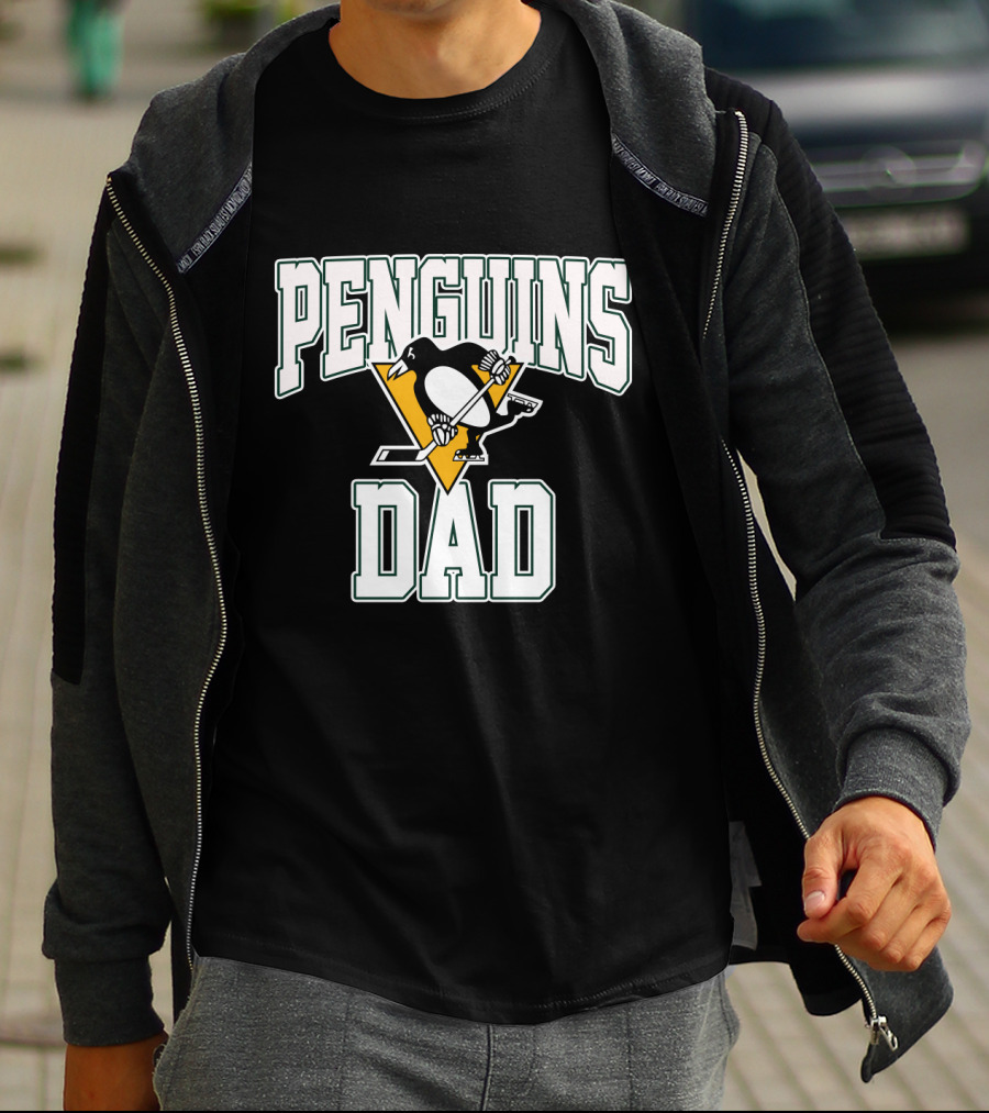 Pittsburgh Penguins Dad Logo Hockey Enthusiast T-Shirt