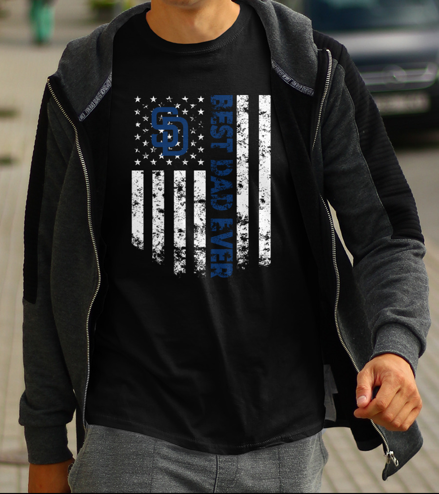 San Diego Padres Best Dad Ever Stars And Stripes T-Shirt