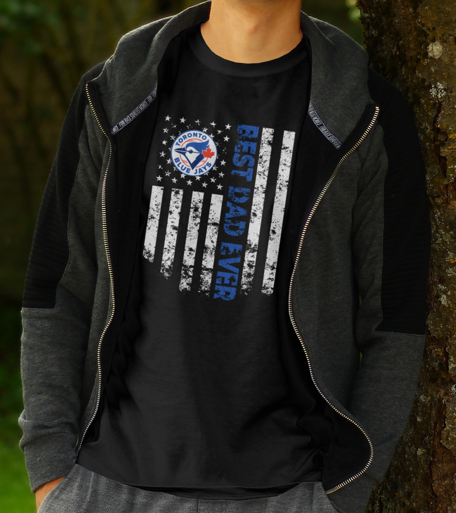 Toronto Blue Jays Best Dad Ever Flag T-Shirt
