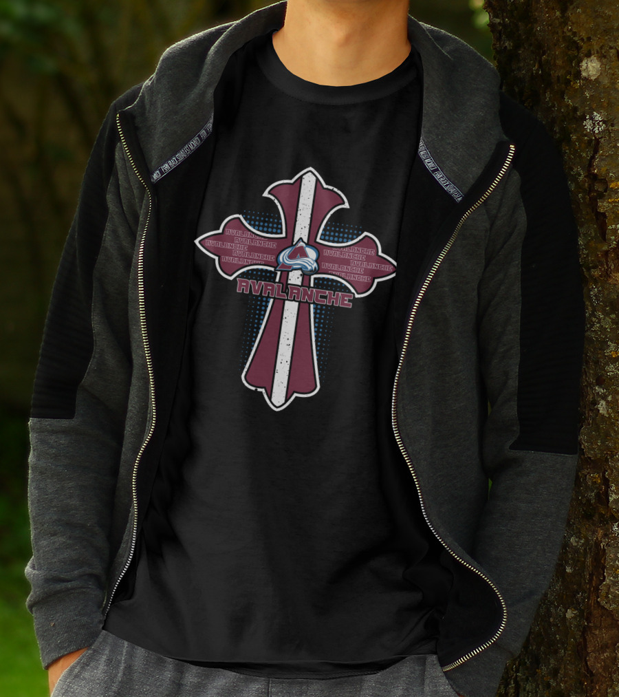 Avalanche Cross For Jesus And Colorado Avalanche Enthusiasts T-Shirt