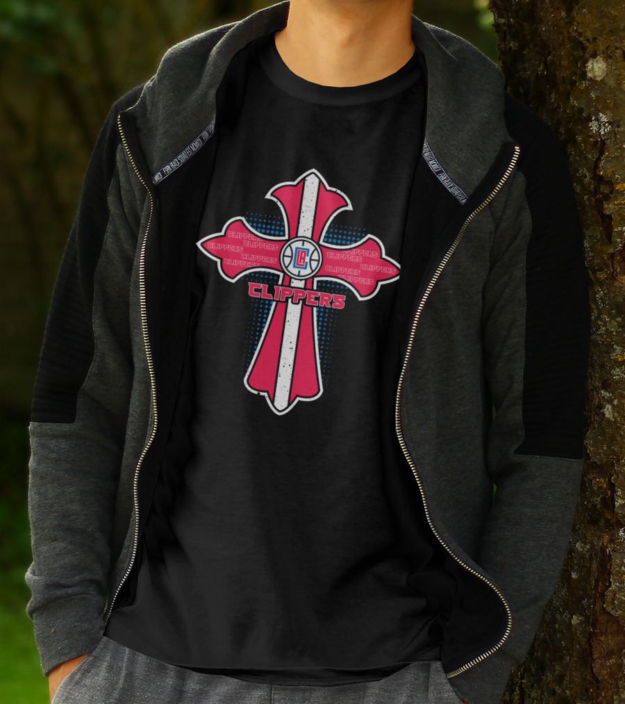 Cross Symbol With La Clippers Logo And Text For Fans T-Shirt