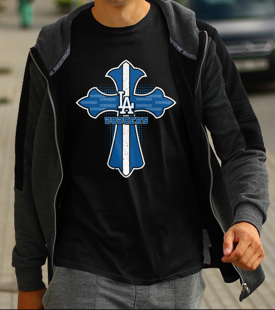 Los Angeles Dodgers Cross Design For Jesus Fans T-Shirt