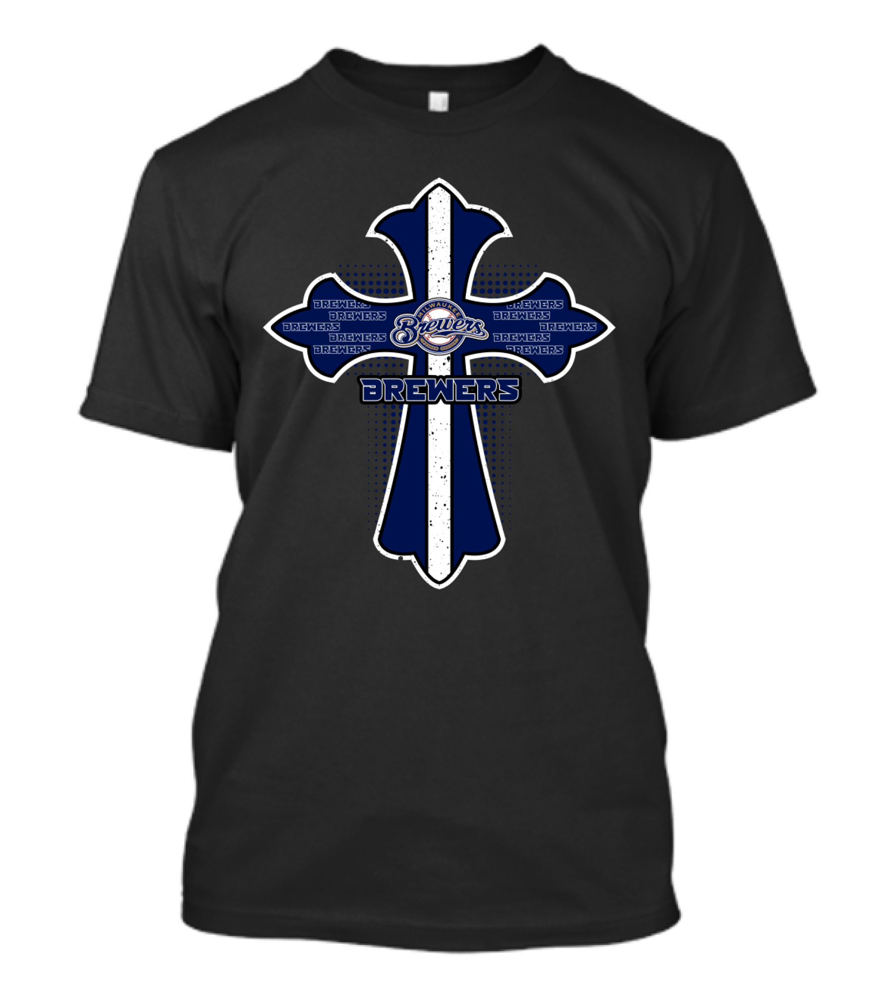 Milwaukee Brewers Cross With Jesus Faithful Design For Fans T-Shirt