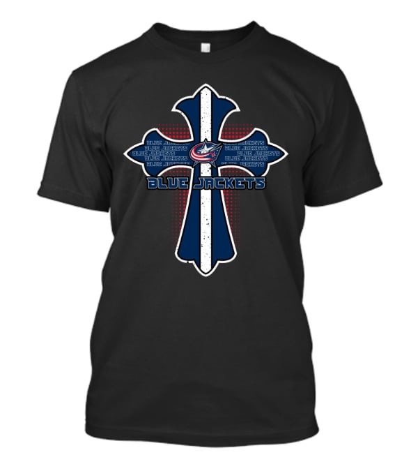 Blue Jackets Cross Religious Symbol For Columbus Fans T-Shirt