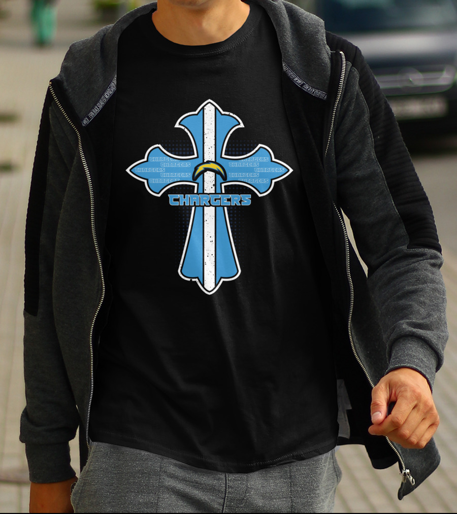 Cross Chargers Jesus Fans Los Angeles Chargers T-Shirt