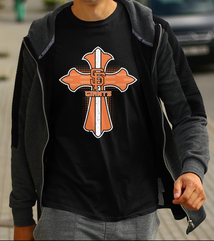 San Francisco Giants Cross With Iconic Giants Text And Symbol For Jesus Followers T-Shirt