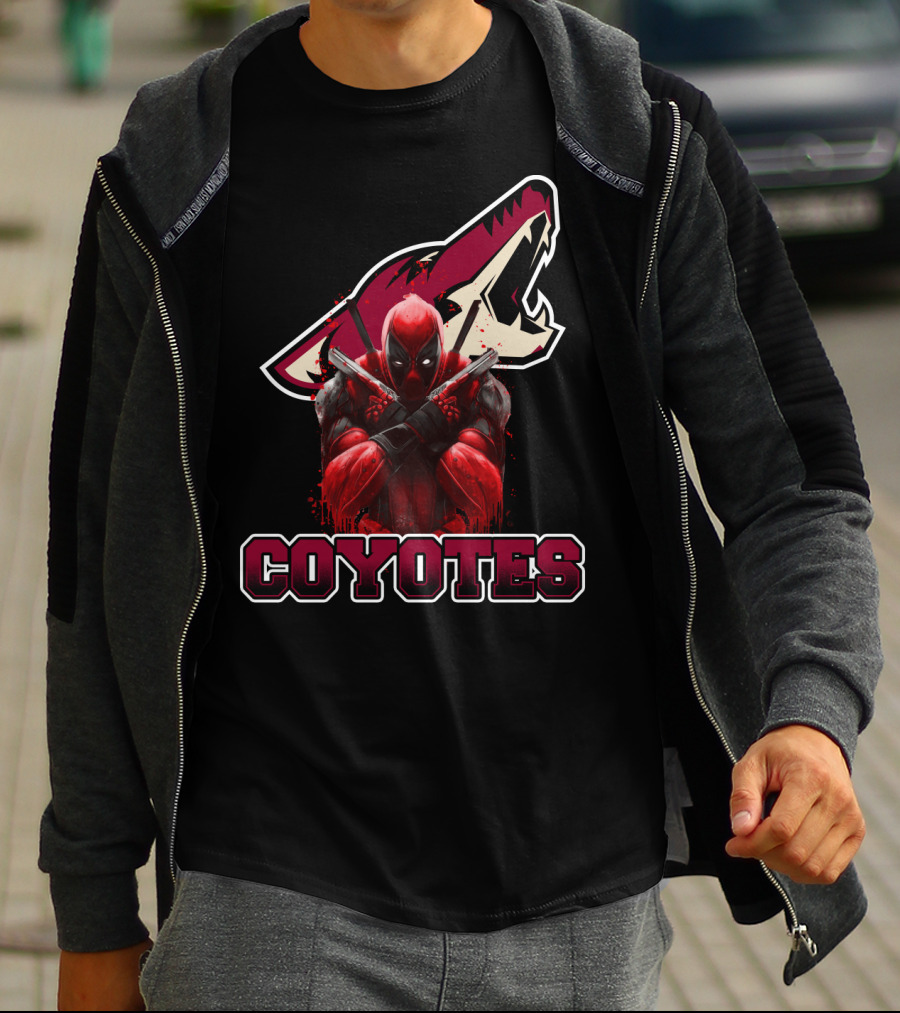 Arizona Coyotes Deadpool Logo Crossover T-Shirt