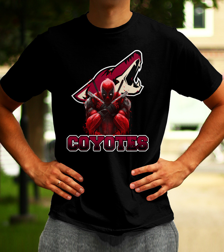 Arizona Coyotes Deadpool Logo Crossover T-Shirt