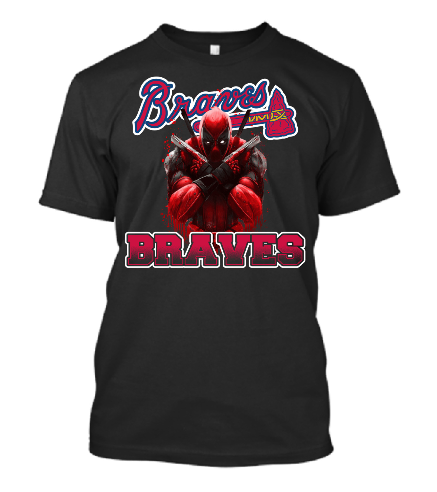 Braves Logo With Deadpool Crossover For Atlanta Braves And Marvel Fans T-Shirt
