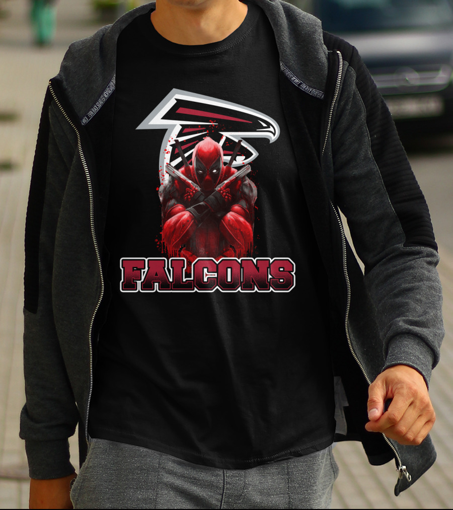 Deadpool Atlanta Falcons Crossover T-Shirt