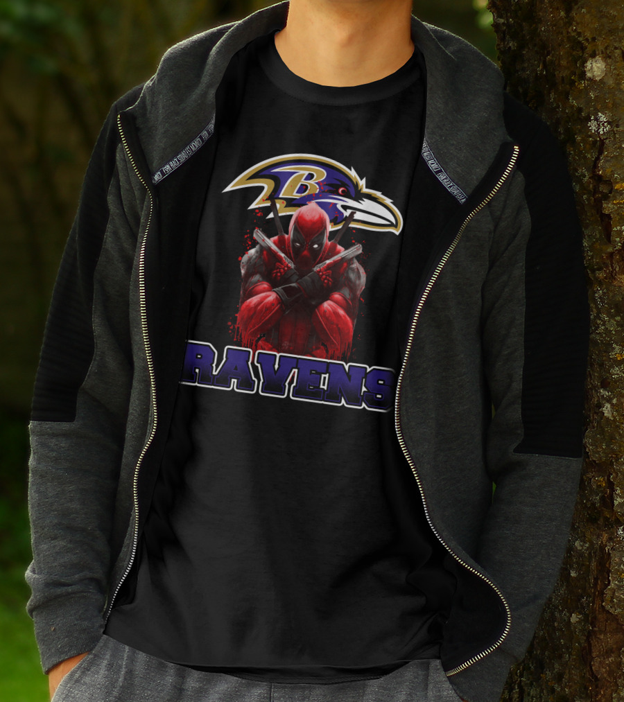Baltimore Ravens Deadpool Crossover Fans T-Shirt