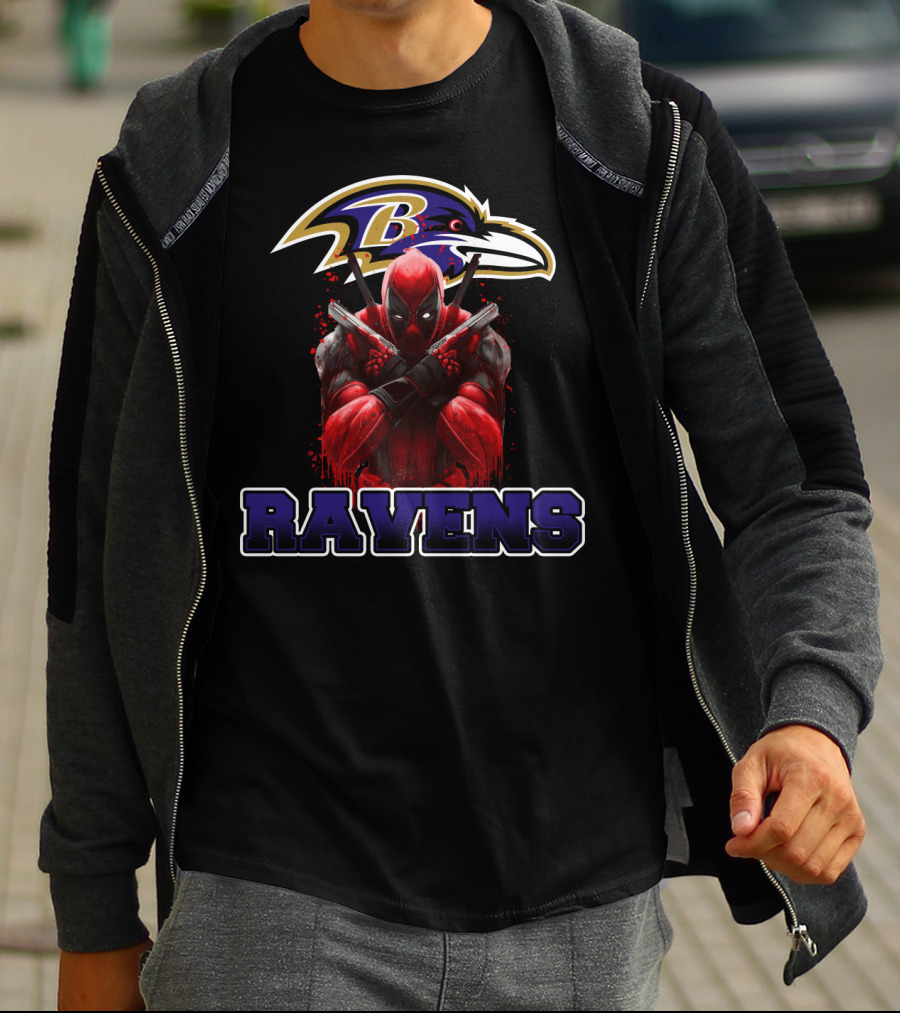 Baltimore Ravens Deadpool Crossover Fans T-Shirt