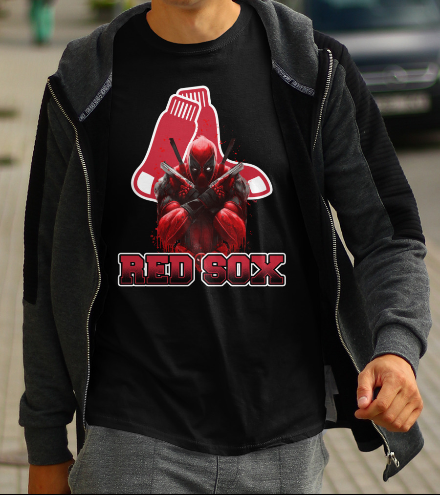 Boston Red Sox Deadpool Mashup With Iconic Sox T-Shirt