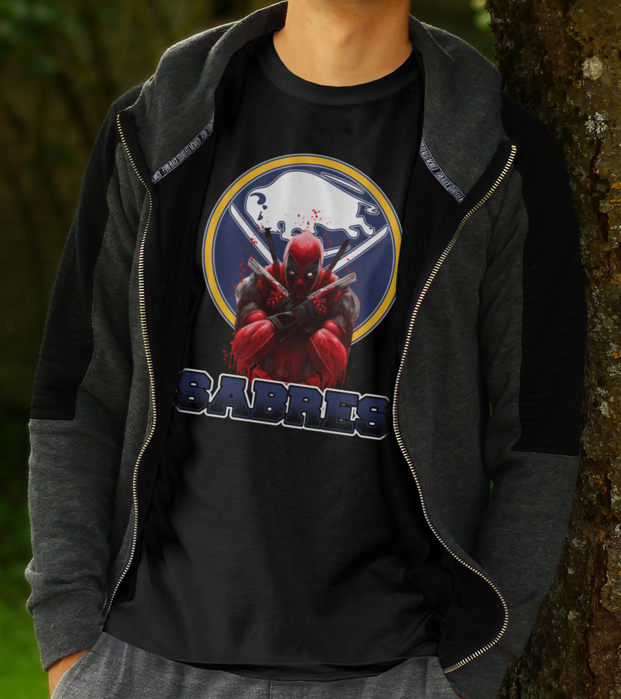 Deadpool And Buffalo Sabres Crossover Fans T-Shirt