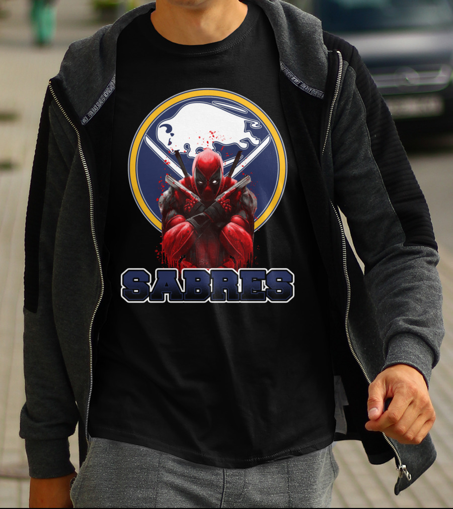 Deadpool And Buffalo Sabres Crossover Fans T-Shirt