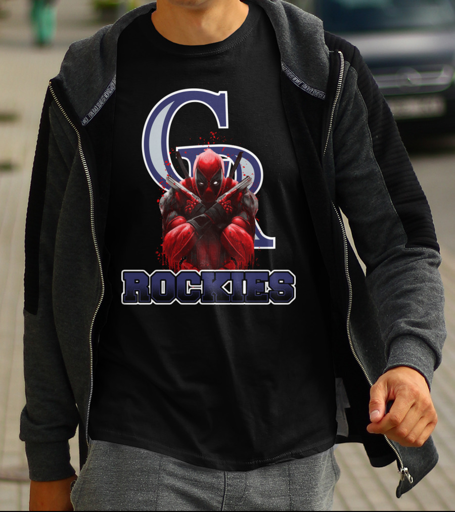 Colorado Rockies Deadpool Mashup Iconic Crossover Fan T-Shirt