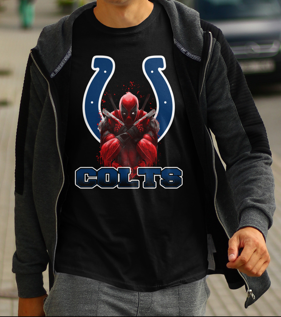Colts Deadpool Crossover With Horseshoe T-Shirt