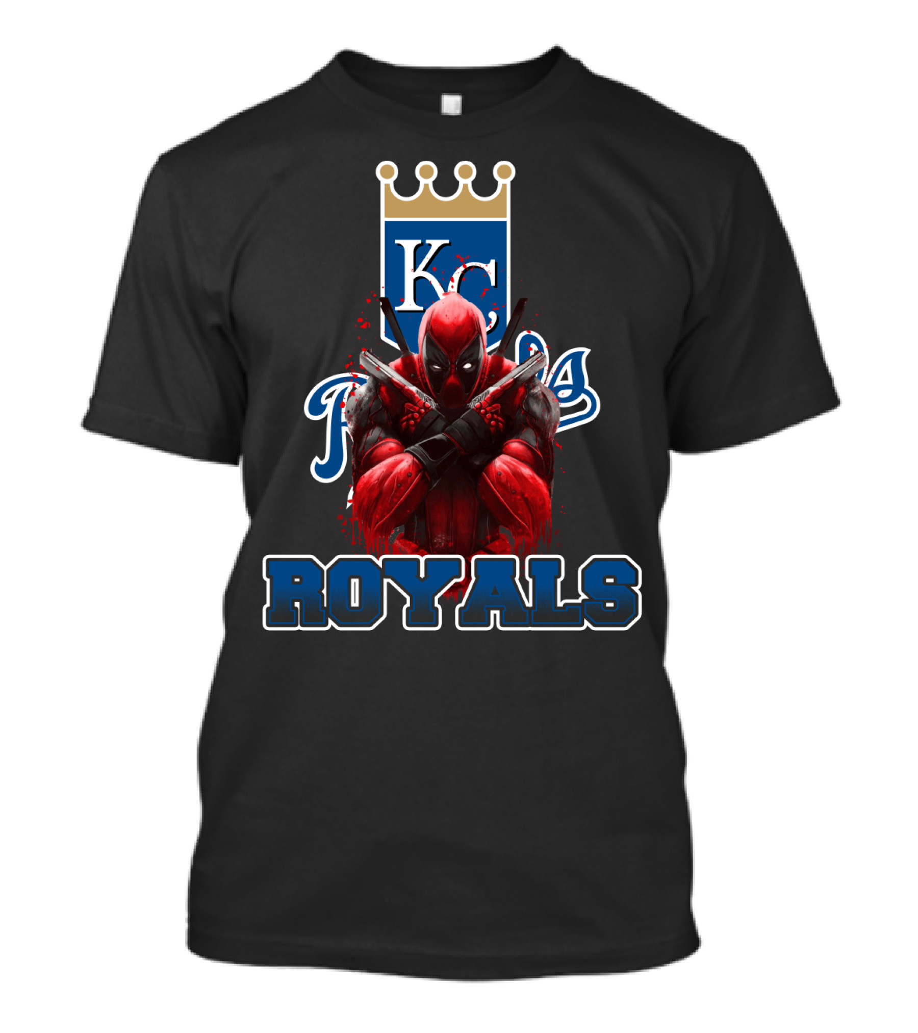 Royals KC Kansas City Deadpool Mashup Fan Crossover T-Shirt