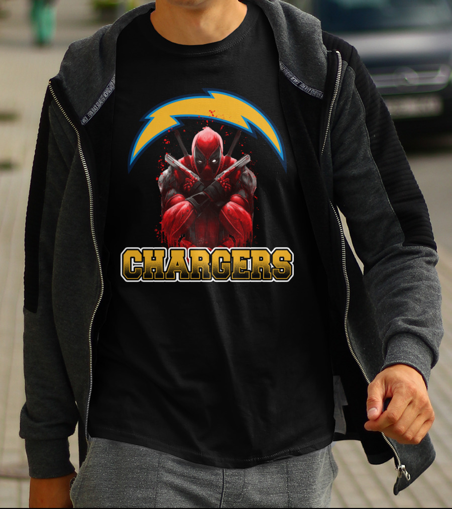 Los Angeles Chargers Deadpool Crossover Fandom T-Shirt