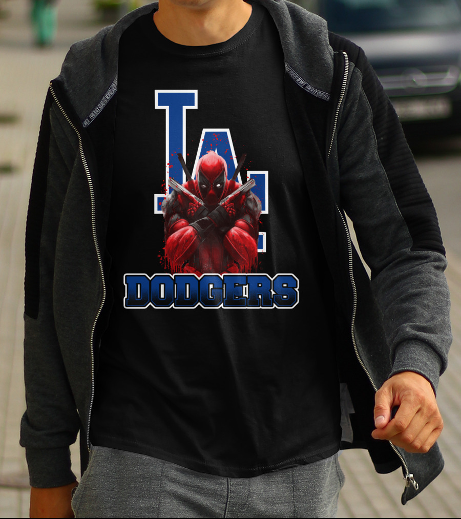 Los Angeles Dodgers Deadpool Crossover Fan Gear T-Shirt