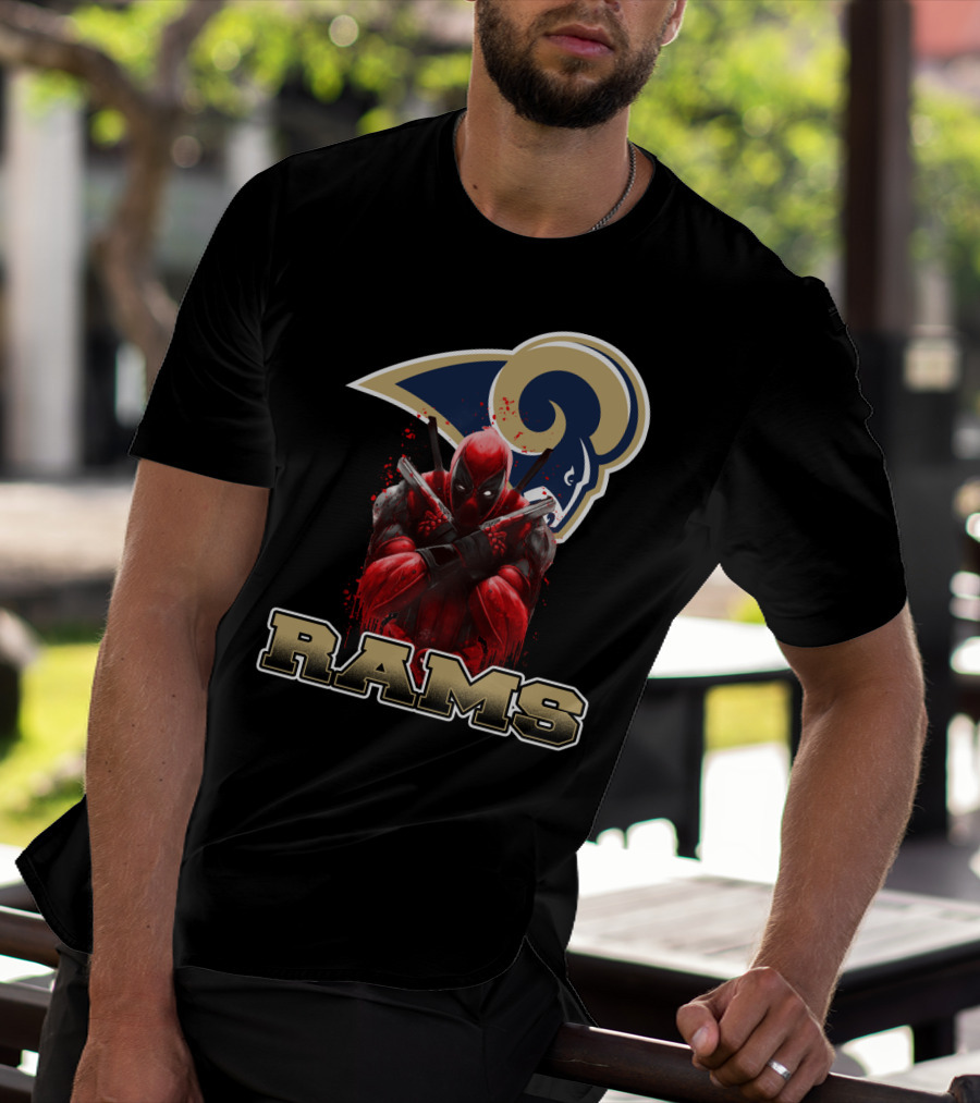 Rams And Deadpool Crossover With Los Angeles NFL T-Shirt