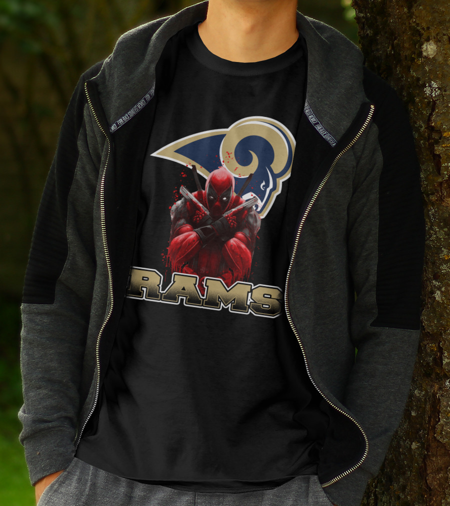 Rams And Deadpool Crossover With Los Angeles NFL T-Shirt