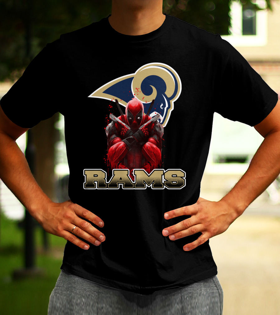 Rams And Deadpool Crossover With Los Angeles NFL T-Shirt