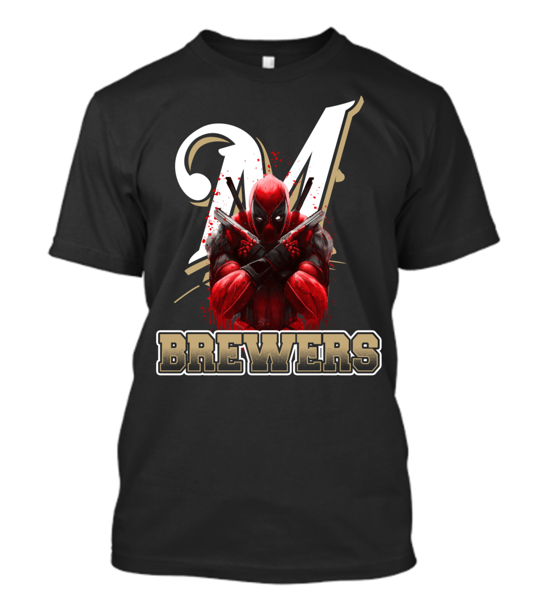Milwaukee Brewers Deadpool Crossed Arms T-Shirt