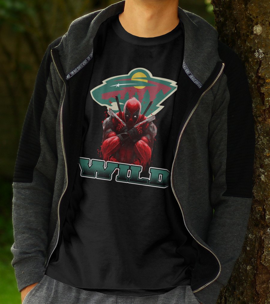 Minnesota Wild NHL And Deadpool Crossover Fans T-Shirt