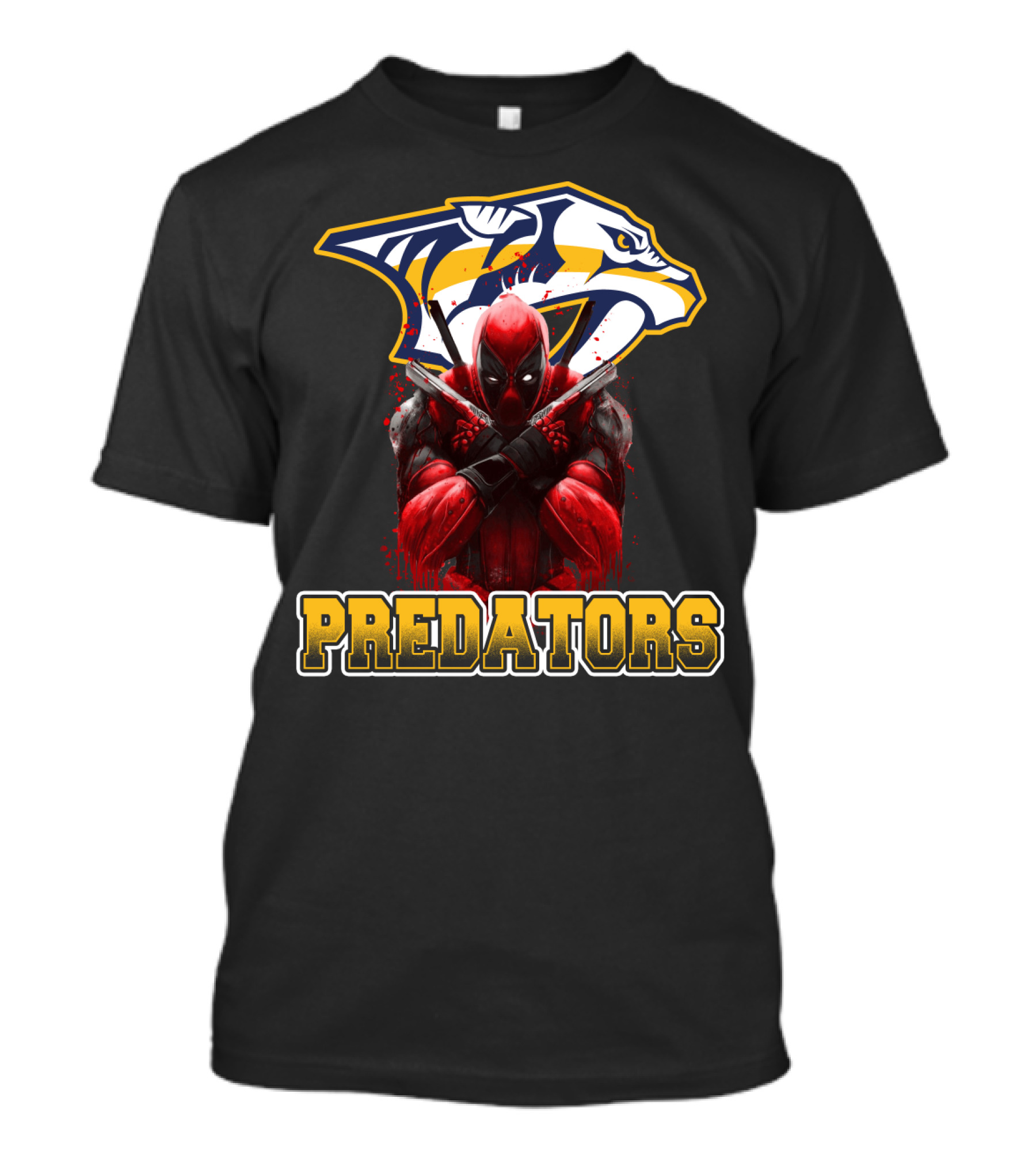 Nashville Predators Deadpool Crossover Predators Logo Deadpool Character T-Shirt