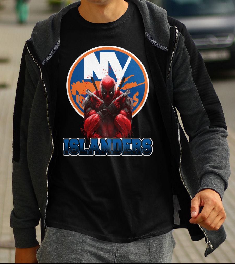 New York Islanders Deadpool Crossover Fans T-Shirt