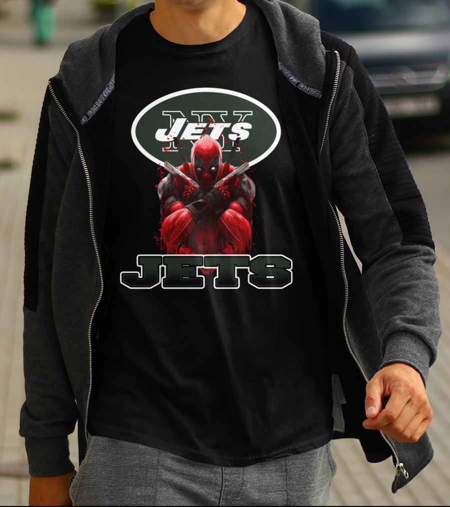 NY Jets Deadpool Crossover Fan Mashup T-Shirt